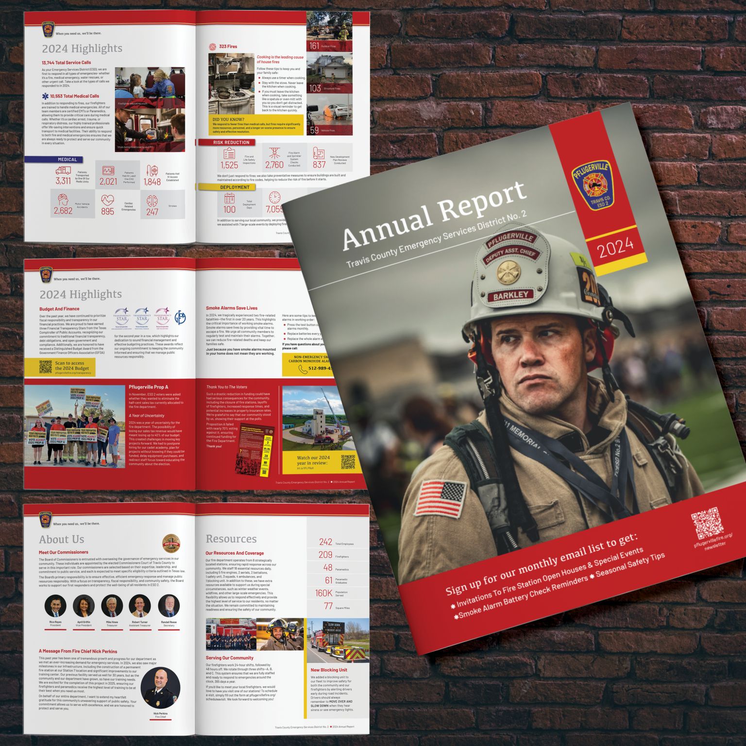 2024 Pflugerville Fire Department Public Health and Safety Annual Report spread and cover